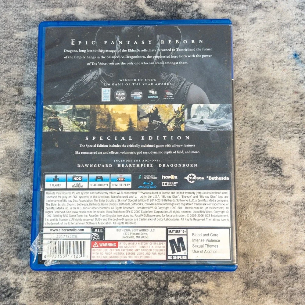 The Elder Scrolls V Skyrim Special Edition PS4 PlayStation 4 Fantasy RPG